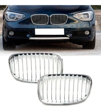 Bmw 1 Serisi F20 Ön Panjur Krom Mat Gümüş Urban Set 2011-2014 51137262119-20