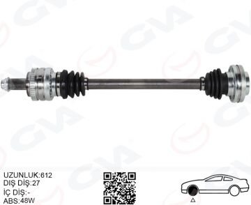 Bmw 3 Serisi E90 Komple Aks Arka Sol Otomatik Şanzıman 612mm 33217523959