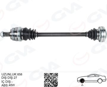 Bmw 3 Serisi E90 Komple Aks Arka Sağ 658mm 33217547076